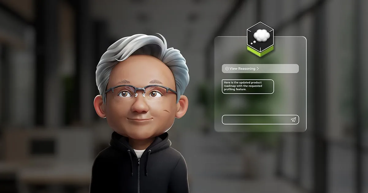 A cartoon character next to an illustration of an chat input