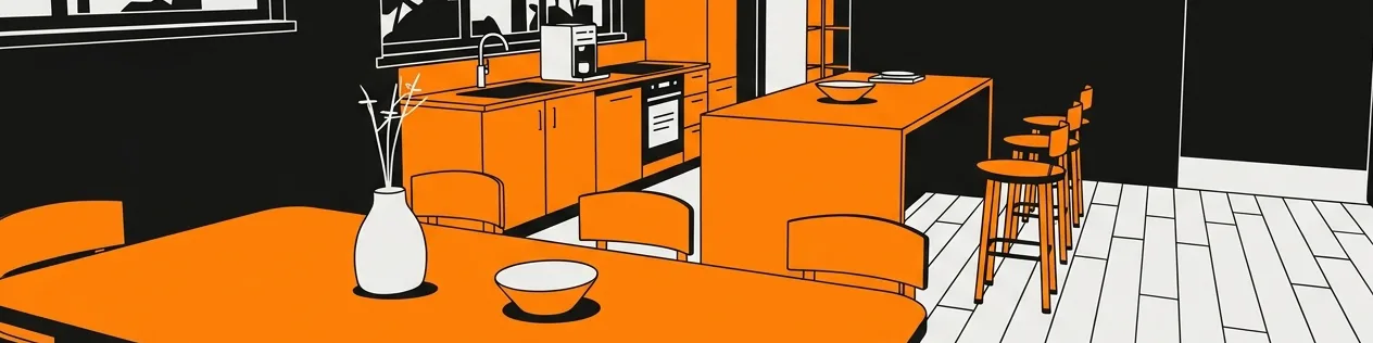 Flat vector illustration of a kitchen